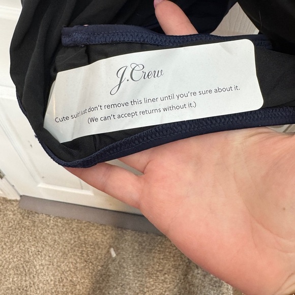 J Crew NWT Plus Size 24 Ruched sweetheart one-piece Swimsuit Navy Blue Padded - Picture 7 of 10